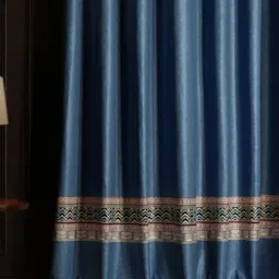 Stoa Paris Versailles Navy Polyester Long Door Curtain (9 ft)-picture-31