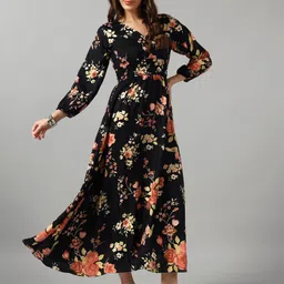 Raiyani Fashion Women Floral Printed V-Neck Fit and Flare Dress-image-84
