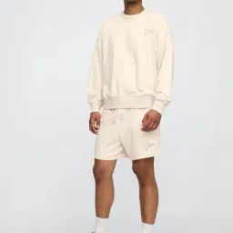 GAP Beige Flared Fit Embroidered Shorts image 4