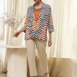 Biba Orange Viscose Printed Top image 5