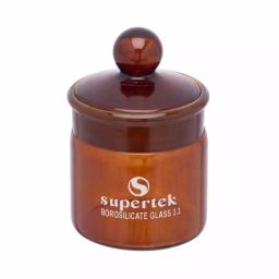 Supertek 20 ml Borosilicate Glass 3.3 Weighing Bottle Squat Form, Amber Color, 12.137.4030 (Pack of 10)-picture-38