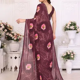 The Textile Hub Floral Print Beads and StonesSaree image 5