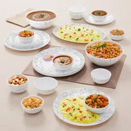 Larah by Borosil Moon White Opalware 27 Pieces Dinner Set-picture-41