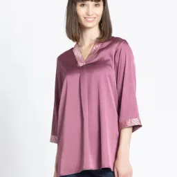 SHAYE Dusty Pink Regular Fit Kurti-image-12
