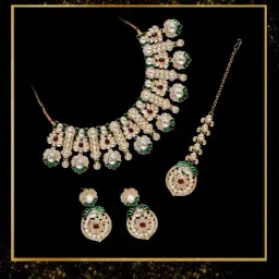 Zaveri Pearls Green & Pink Alloy Sets for Women-picture-37
