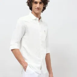 U.S. Polo Assn. Denim Co. White Cotton Regular Fit Shirt image 3