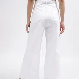 Elle White Cotton Regular Fit Mid Rise Jeans image 2