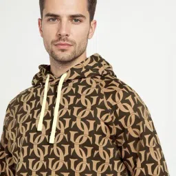 GANT Brown & Beige Printed Regular Fit Hoodie image 5