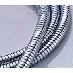 EUROBRASS 1 Mtr Silver Chrome Finish Wall Mounted Flexible Shower Health Faucet Hose Pipe image 2