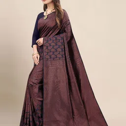 AMRUTKALA SAREES Woven Design Zari Silk Blend Banarasi Saree image 2