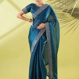 SILKWEAR Embellished Beads and Stones Mysore Silk Saree-picture-35