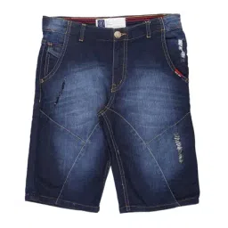 Gini & Jony Kids Dark Blue Distressed Bermudas-picture-22