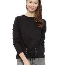 Campus Sutra Black Full Sleeves Sweatshirt-picture-1