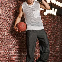 House of Koala Unisex Original Relaxed Fit Mid-Rise Mildly Distressed Stretchable Jeans image 3