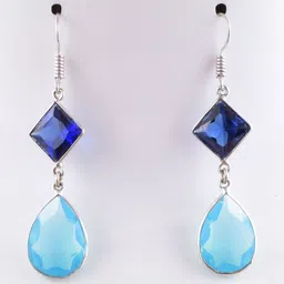AAR Jewels Rhodium-Plated Alloy Amethyst Drop Earrings-picture-35