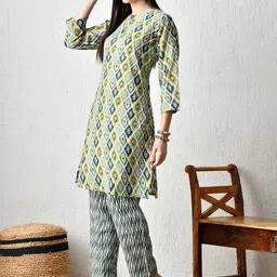 HARIKS Women Linen Tunic With Trousers Co-Ords image 2