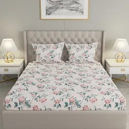Raymond Home Lush Petal Beige Printed Microfiber 110 TC Queen Bedsheet Set 2.25 m x 2.2 m image 3