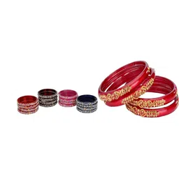 SOMIL Set Of 20 Artificial Stones Studded Glass Bangles image 1
