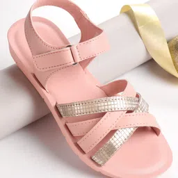 Pine Kids Sandals with Strap Design & Velcro Closure - Pink-picture-16