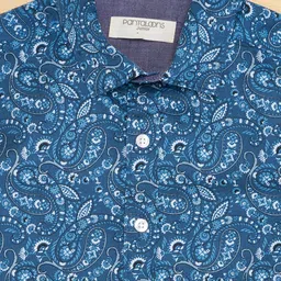 Pantaloons Junior Half Sleeves Paisley Printed Shirt - True Navy image 3