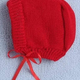 BUMZEE Full Sleeves Floral Embroidered Sweater With Cap & Socks Set - Red image 5