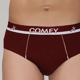 AMUL COMFY Men Pack Of 5 Solid Cotton Mid-rise Outer Elastic Briefs image 5