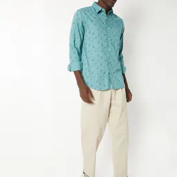 max Men Floral Printed Spread Collar Pure Cotton Casual Shirt-picture-21