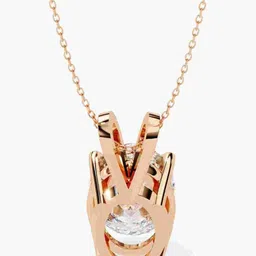VALANOVA BIS Hallmark 14K Rose Gold 0.75 Cts Diamond Studded Pendant - 0.92 gm image 3