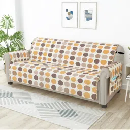 Story@Home Geometric & Stripes 4-Seater Sofa Cover (Beige & White)-image-25