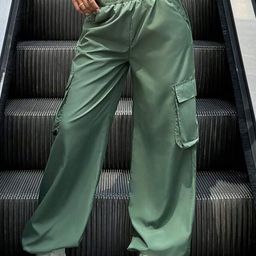 Next One Women Smart Loose Fit High-Rise Easy Wash Cargos Trousers-picture-15