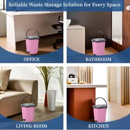 Aura Pink And Black Pedal Bin With Handle 7L image 2