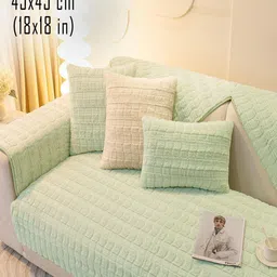 HOKIPO Green Set of 2 Woollen Square Cushion Covers image 4