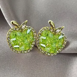 KRENOZ Gold-Plated Crystal Studded Quirky Studs Earrings-picture-12