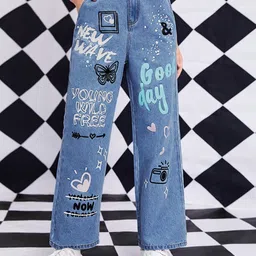 INCLUD Girls Straight Fit Printed Jeans-picture-20