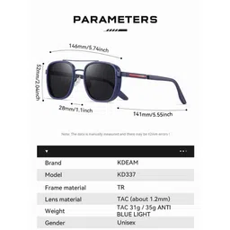 OUDI Men UV Protected Lens Square Sunglasses OUGLA17_820655255092-Grey image 2