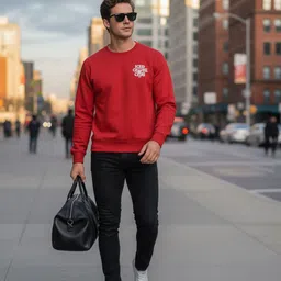 Obaan Men Printed Round Neck Long Sleeves Pullover Sweatshirt-picture-38
