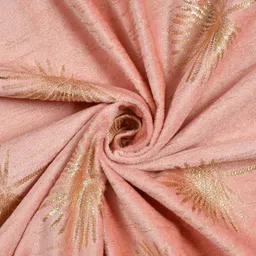 Kiara Creations Rose Gold 2 Pieces Floral Velvet Room Darkening Long Door Curtains image 4