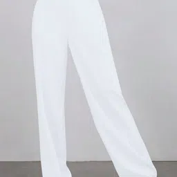 BAESD Women Colourblocked Relaxed Straight Leg High-Rise Non Iron Trousers-picture-24