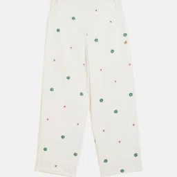 ELLE Kids-Girls Floral Embroidered Loose Fit Trousers-picture-33