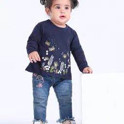 Babyoye Full Sleeves Tee Bee Embroidered - Blue-picture-20