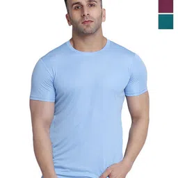 TQH Men Pack of 3 Dry Fit Solid Round Neck Slim Fit T-shirts-picture-19