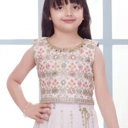 Lagorii Girls Embellished Thread Work Ready to Wear Lehenga & Blouse With Dupatta image 2