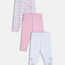 MINI KLUB Infant Girls Pack Of 3 Knitted Floral-Printed Leggings-picture-19