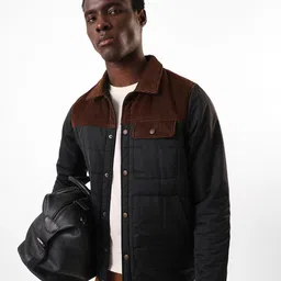 Dennis Lingo Men Colourblocked Spread Collar Full Sleeves Puffer Jacket image 2