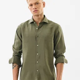 Snitch Men Slim Fit Solid Spread Collar Casual Shirt-image-23
