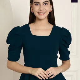 Tromko Women Pack Of 2 Puff Sleeve PeplumTop image 1