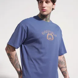 HIGHLANDER Typography Printed Garfield Drop-Shoulder Sleeves Oversized T-shirt image 4