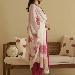 KALINI Women Ethnic Motifs Regular Sequinned Kurta with Trousers & With Dupatta image 3