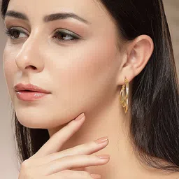 Bohey by KARATCART Set Of 9 Gold-Plated Artificial Stone And Beaded Circular Hoop Earrings image 4