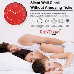 RANDOM White & Red Printed Contemporary Wall Clock image 4